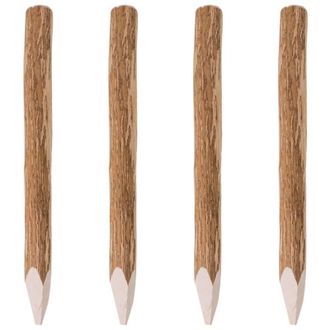 vidaXL Postes De Valla Puntiagudos 4 Uds Madera De Avellano 90 Cm Vidaxl