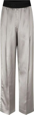 Stine Goya Luxe Satijnen Wijde Broek - Dames - Wijde Broeken - Grijs - S - Satijn - Broeken
