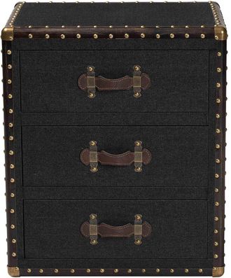 Baxton Studio Mallison Vintage Canvas 3-Drawer End Table