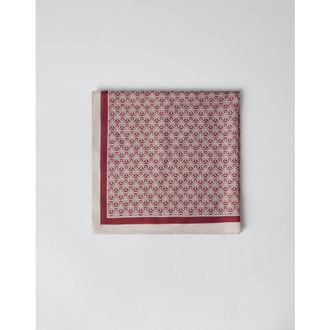 Brunello Cucinelli Womens Burgundy Patterned Silk Scarf