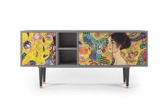 StoryZ Mueble de TV amarillo 3 puertas L 150 cm
