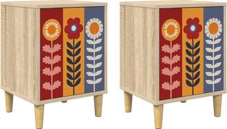 vidaXL Mesa De Noche Essen 2 Uds. Roble Sonoma 36 X 33 X 50 Cm Vidaxl