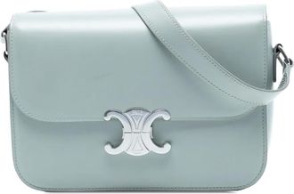 Celine 2019 Classique Shiny Calfskin Triomphe crossbody bag - Blu