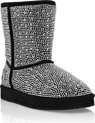 Philipp Plein Mid Flat Boots Stones Women in Crystal at Nordstrom, Size 40
