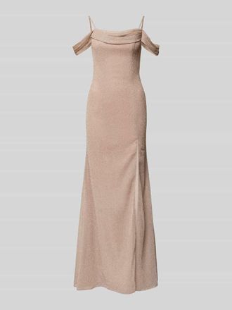 Mascara Schmales Abendkleid mit Raffungen in Hellrosa, Gr&ouml;&szlig;e 46