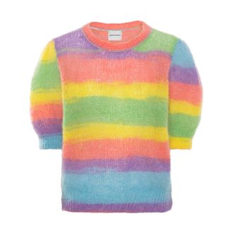 Americandreams Kenza Gebreide Pullover met Korte Mouwen - Dames - Ronde hals truien - Veelkleurig - L - Wol - Truien & Vesten