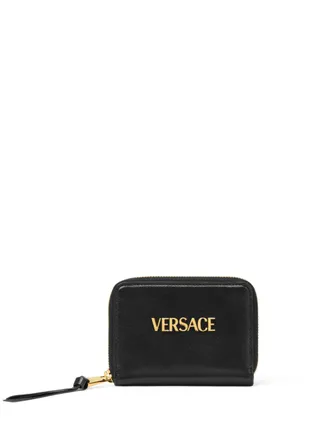 Versace Tag zip-up wallet - Black