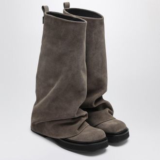 The Attico Robin Taupe Suede Combat Boots