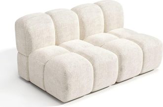 Sia Home Sof&aacute; modular 3 plazas terciopelo texturizado crema