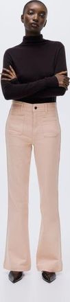 H&M Flared High Jeans in Peach Pink at Nordstrom, Size 18