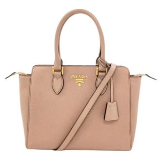 Prada Bolso Pre-owned Saffiano - Pre-owned - Mujer - Beige - ONE SIZE