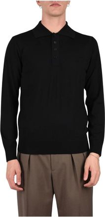 Paolo Pecora Wollen polo - Heren - Tops - Zwart - Maat: XL Wol
