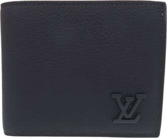 Louis Vuitton Navy Leather Wallet (Bi-Fold) (Pre-Owned)