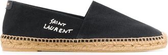 Saint Laurent Zwarte Canvas Logo Espadrilles - Heren - Espadrilles - Zwart - 40 1/2 EU - Schoenen