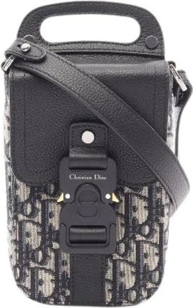 Dior Borsa a tracolla verticale Saddle Pouch Oblique Pre-owned - - Pre-owned - Uomo - Beige - ONE SIZE