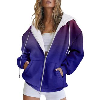 Generic Your Order Todays Deals of The Day Hoodies for Women UK Clearance Fashion Graphic Print Long Sleeve Full Zip Sweatshirts Lightweight Drawstring Hooded