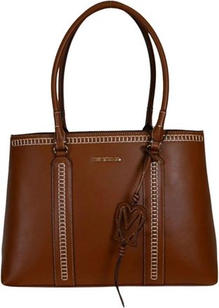 Love Moschino Heart Charm Schoudertas - Dames - Shoppers - Bruin - ONE Size - Leer - Tassen