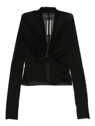 Rick Owens cut-out long-sleeve top - Black
