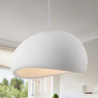 OEM L&aacute;mpara De Ara&ntilde;a Moderna, Dormitorio L&aacute;mpara Colgante, Casquillo E27, Forma De Nido De P&aacute;jaro Estilo Japon&eacute;s Wabi, Blanco Mate, 40 Cm/15,75