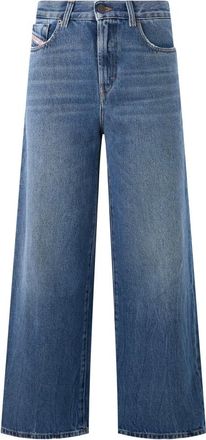 Diesel Wide-leg jeans - Dames - Jeans - Blauw - Maat: W26 Katoen