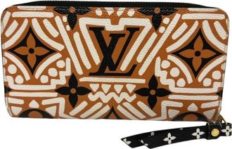 Louis Vuitton Pre-owned Wallets, female, Brown, Size: ONE SIZE Pre-owned Printed Zip Around Wallet