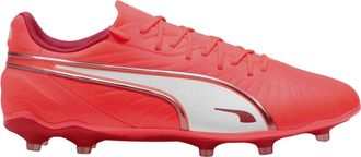 Puma Heren King Match Stevige Grond Voetbalschoenen (Rood, Wit)