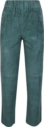 Via Masini 80 Elastic Waist Suede Trousers