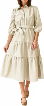 Fate A Leather Love Affair Midi Dress In Ecru