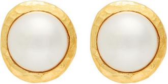 Kenneth Jay Lane Faux Pearl-embellished 22kt Gold-plated Stud Earrings - One Size
