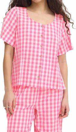 Ichi Felica Gingham Blouse In Very Berry Check