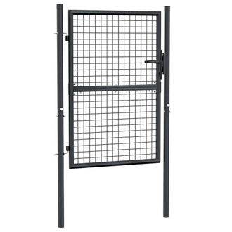 Berkfield Home Mesh Garden Gate Galvanised Steel 100x175 cm Grey