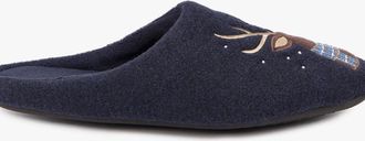 Totes Mens Totes Isotoner NOVELTY STAG Mens Mule Slippers Blue - Size: 8/8.5/9