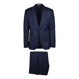 HUGO BOSS Kostuums, Heren, Blauw, L, Katoen, Giacca Stondata
