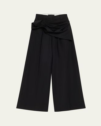 Simone Rocha Gathered Drape Wide-Leg Trousers