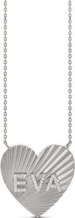 SHYMI Fluted Heart Initial Pendant Necklace in Silver at Nordstrom