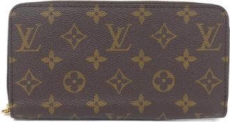 Louis Vuitton Fuchsia Marron Coated Canvas Long Wallet (Bi-Fold) (Pre-Owned)