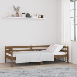 vidaXL Vidaxl - Sof&aacute; Cama Sin Colch&oacute;n Madera Maciza Pino Marr&oacute;n Miel 90x190 Cm