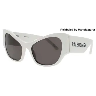 Balenciaga Ladies White Rectangular Sunglasses BB0259S003R