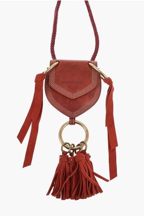 Dsquared2 Leather Coin Purse with Drawstring and Tassel Details size Unica
