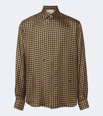 Valentino Garavani Camisa de sarga de seda estampada