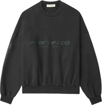Fear of God Cropped Relaxed Sweatshirt - Heren - Sweatshirts - Zwart - XL - Katoen - Hoodies & sweatvesten
