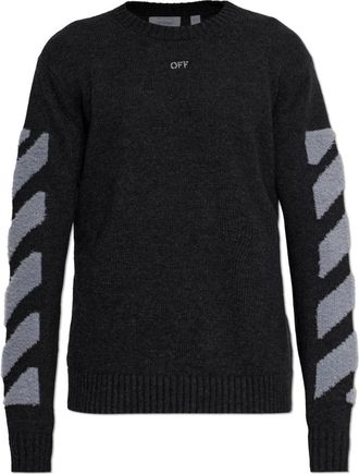Off-white Wool Turtleneck Sweater - Heren - Ronde hals truien - Zwart - M - Wol - Truien & Vesten
