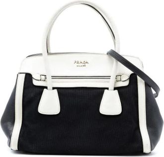 Prada Pre-owned Handbags, female, Black, Size: ONE SIZE Pre-owned Canvas Handbag