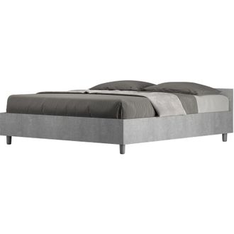 ITYhome Letto Matrimoniale - nuamo - Colore: Grigio - Tipologia Letto: Alzata Doppia - Dimensione Rete: 160x190
