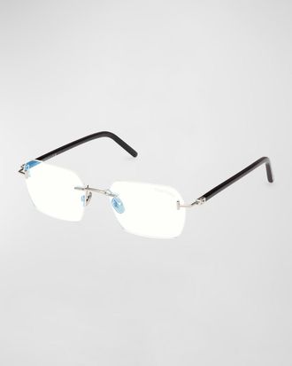 Tom Ford Rimless Mixed-Media Rectangle Sunglasses