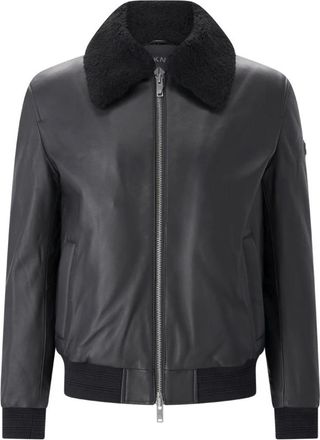 Moose Knuckles Lederen Jassen - Heren - Leren en Su&egrave;de Jassen - Zwart - XL - Leer - Jassen