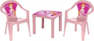 OEM Una Mesa Y Dos Sillas En Color Rosa Pastel