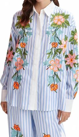 Essentiel Hotswolds Embroidered Shirt In Lake Blue