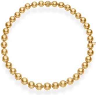 Mikimoto 18 Golden South Sea Pearl Strand Necklace 13.1 x 11mm A+ Grade - 18K Yellow Gold Clasp