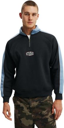 Cotton On Mens Graphic 1/4 Zip Fleece in Washed Black Studio at Nordstrom, Size Xx-Large